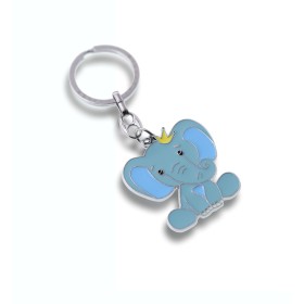 Elefante Baby Azzurro in metallo con corona