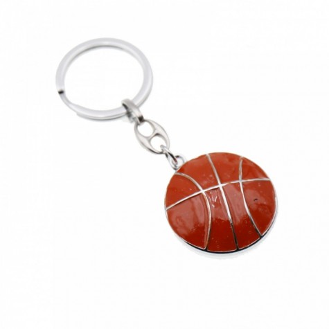 Pallone Basket ciondolo in metallo pressofuso colorato con portachiavi